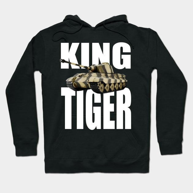 German King Tiger Tank WWII Hoodie by Dirty Custard Designs 